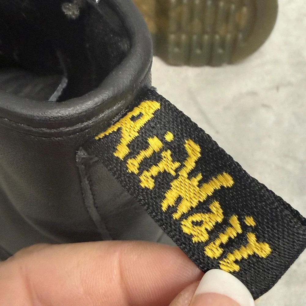 Dr Martens Boots Kids Size 1 Black 1460 J Leather Combat Lace Up Zip Ankle